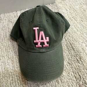 Green and pink LA hat